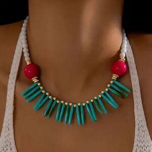Boho beaded necklace #1540